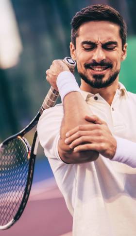 man on tennis court