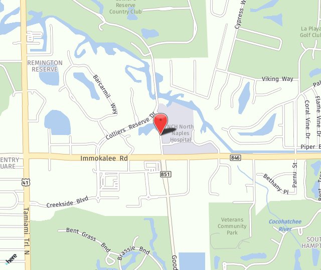 Location Map: 11161 Health Park Blvd Naples, FL 34110